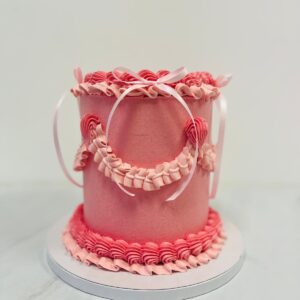 Round Vintage Bows Cake