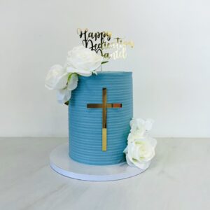 Textured Floral Communion/Christening Cake